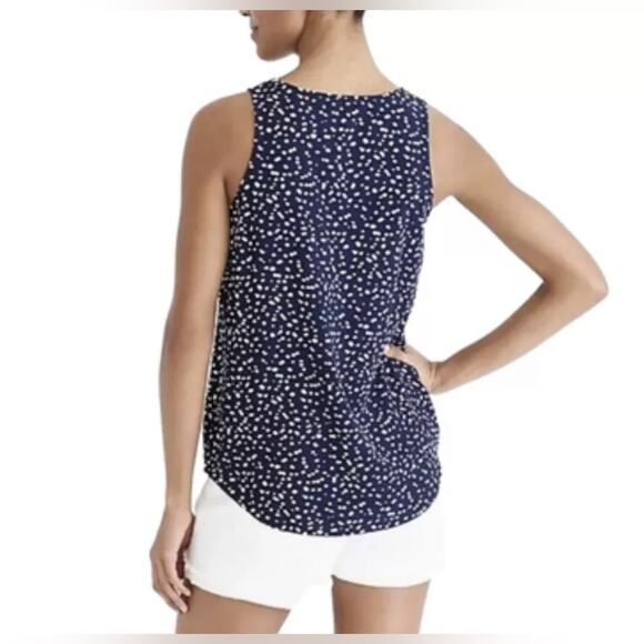 J.Crew Mercantile Navy Blue & White Pebble Print Sleeveless Viscose Top Size XS - Picture 4 of 8